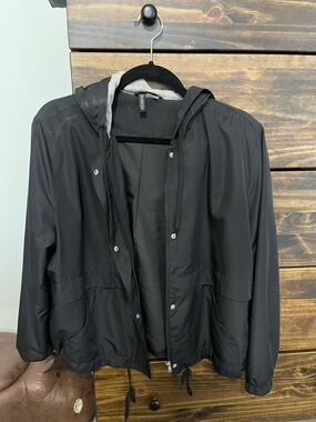 H&M Black Hooded Windbreaker Jacket